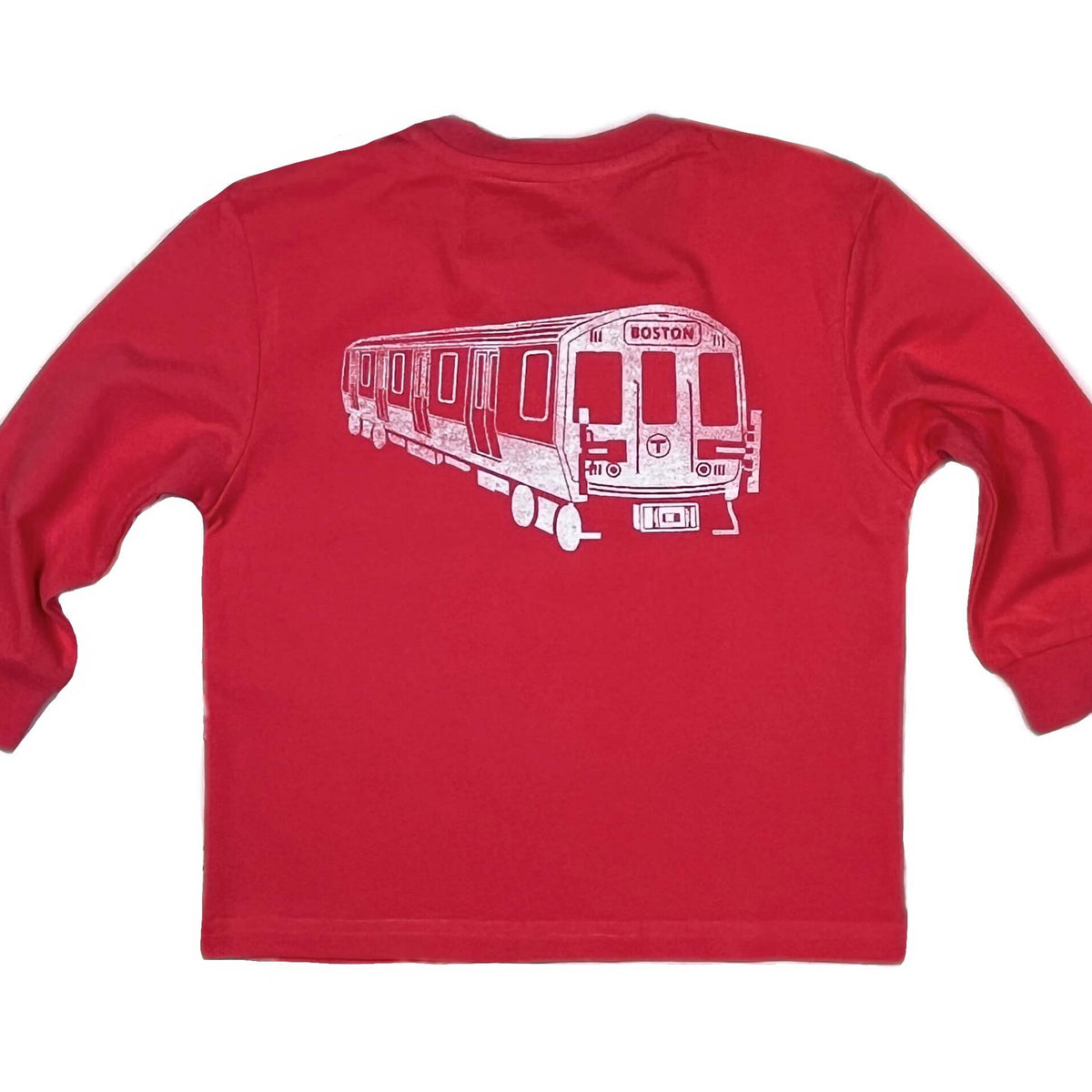 Toddler Long Sleeve T Logo and Red Line Train T-Shirt - Red 