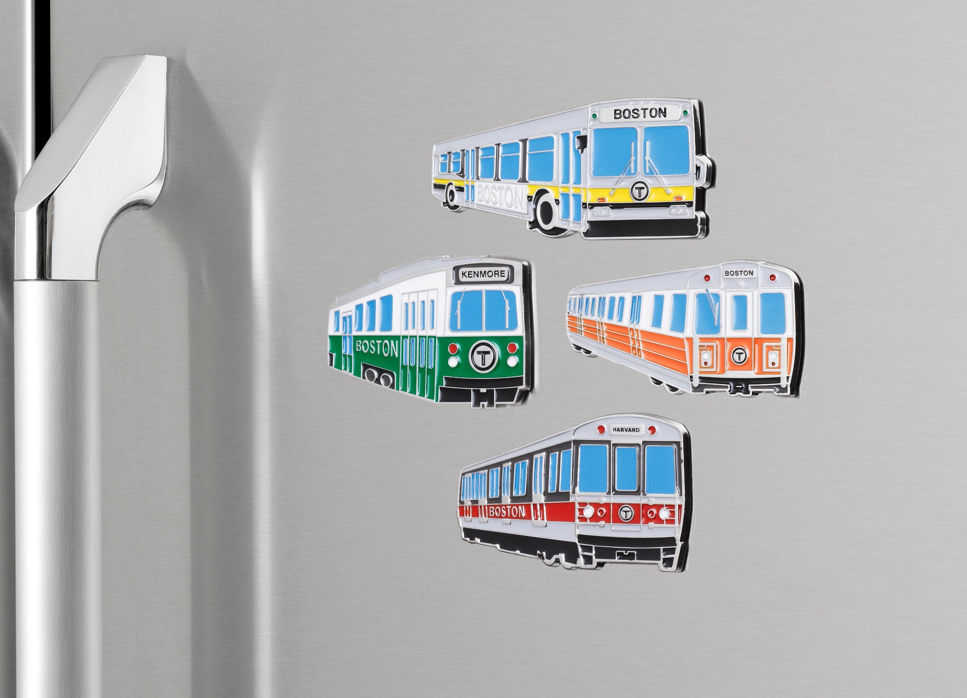 Boston MBTA Transit Souvenir Metal Refrigerator Magnets