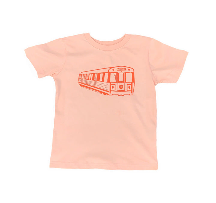 Toddler Orange Line Train T-Shirt - Peach