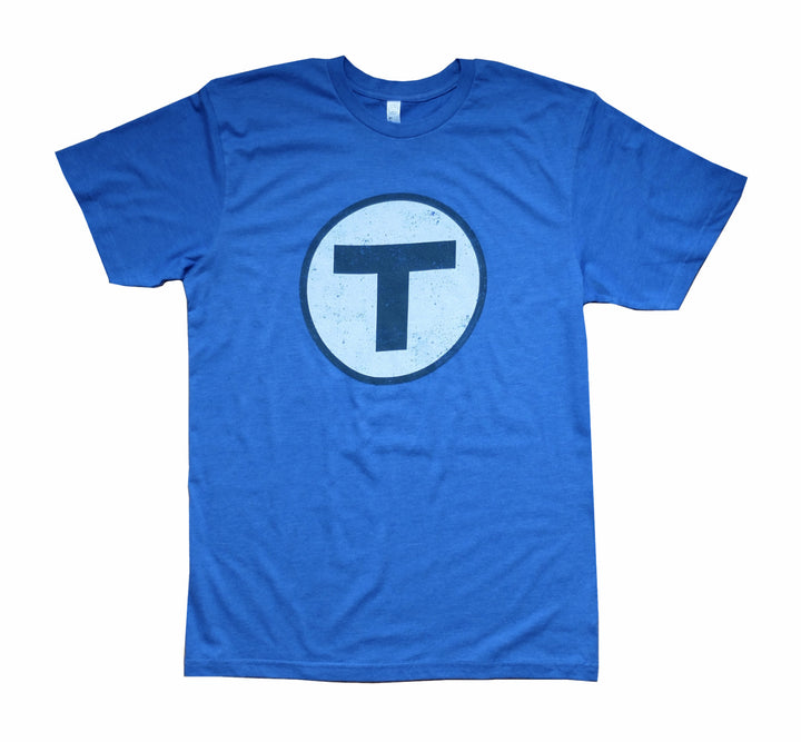 Adult Boston MBTA Blue Line T Logo T-shirt