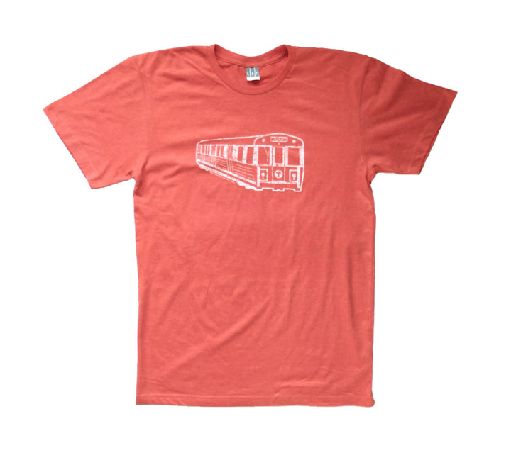 Adult Boston MBTA Orange Line subway train t-shirt - Heather Orange
