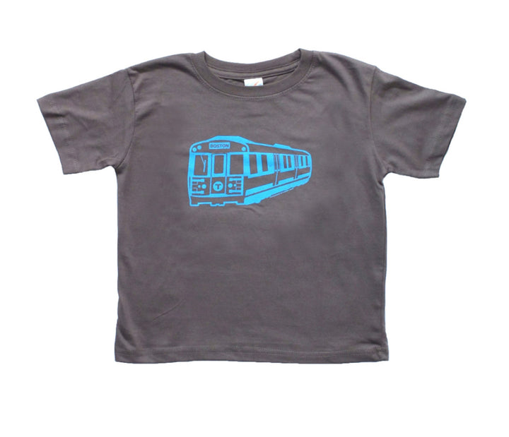 Toddler Boston MBTA Blue Line subway t-shirt - charcoal grey
