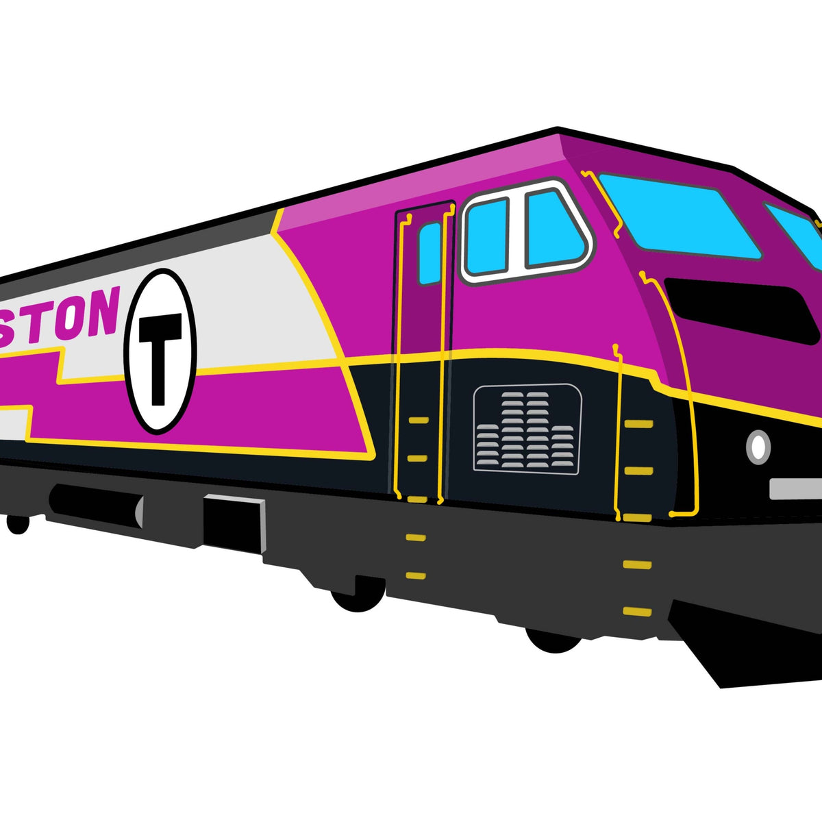 Wmata Train Sticker MBTA Commuter Rail Large Vinyl Sticker | Sidetrack Products