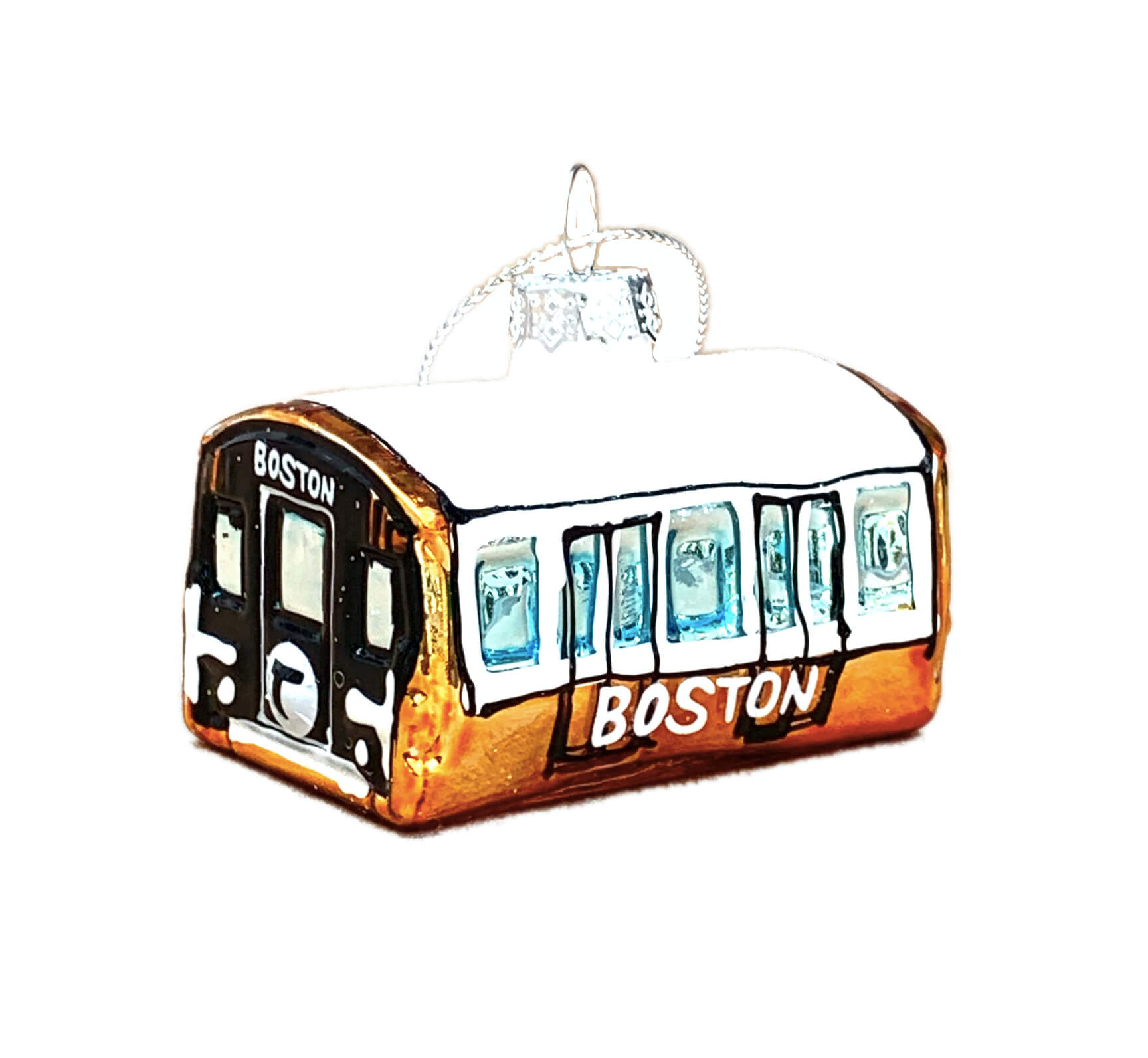 MBTA Orange Line Glass Holiday Ornament | Sidetrack Products