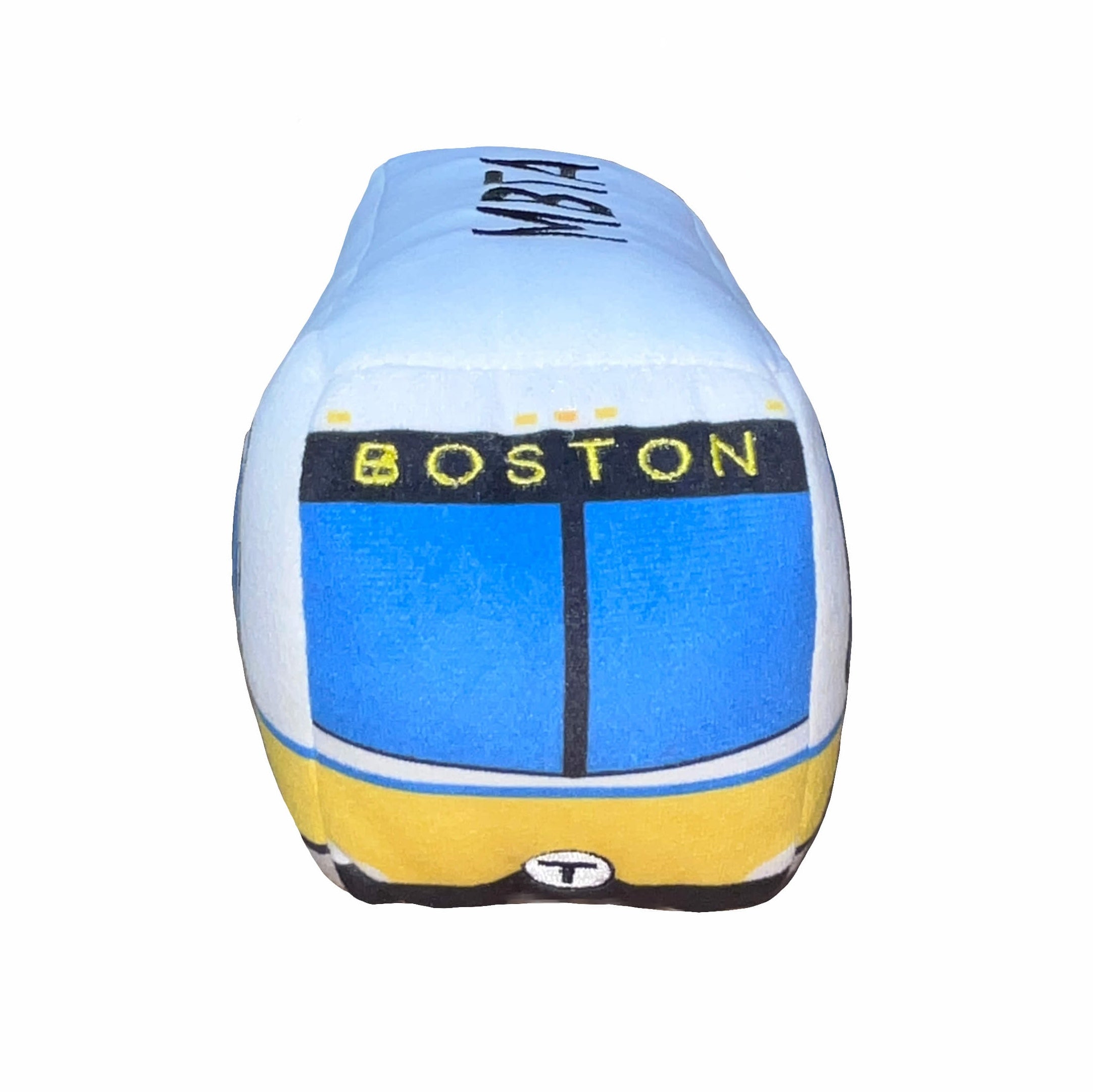 Boston MBTA bus plush toy pillow stuffie front view