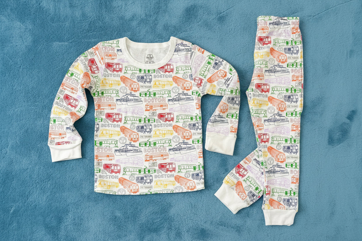 Toddler MBTA Transit-Themed Pajamas Set