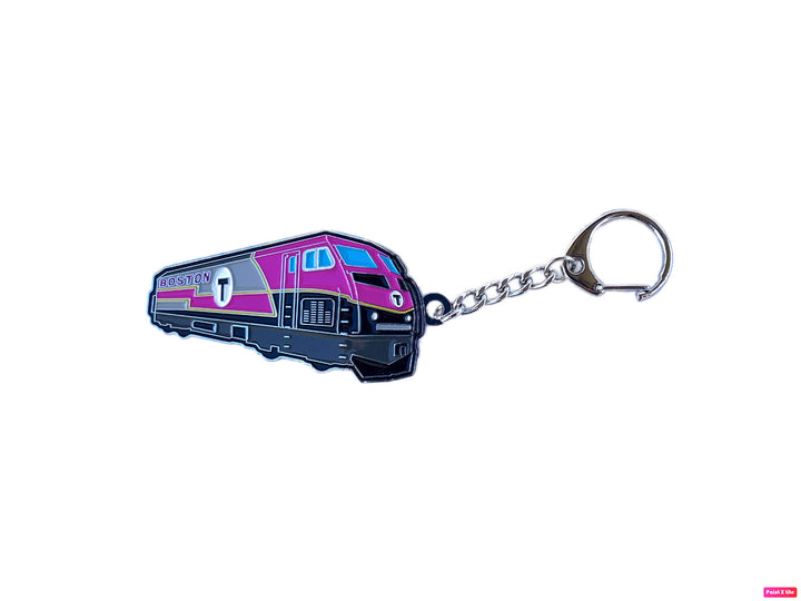 Boston MBTA Commuter Rail Train Metal Keychain