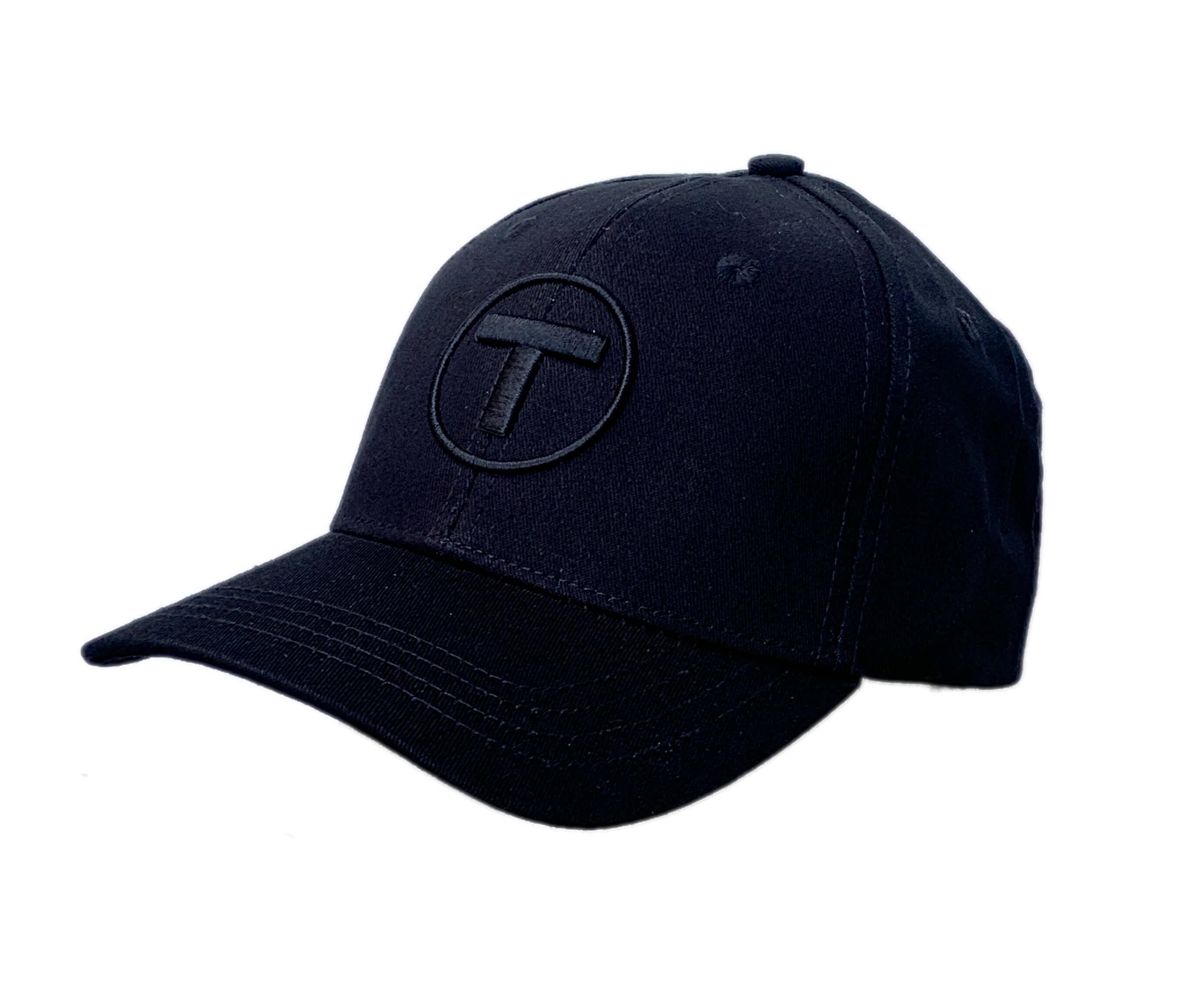 Black youth cap with puff embroidered MBTA T Logo