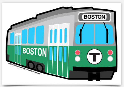 Boston MBTA Green Line Trolley large vinyl sticker