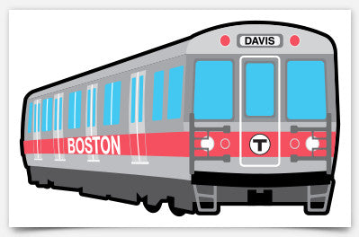 Boston MBTA Red Line subway train large vinyl sticker
