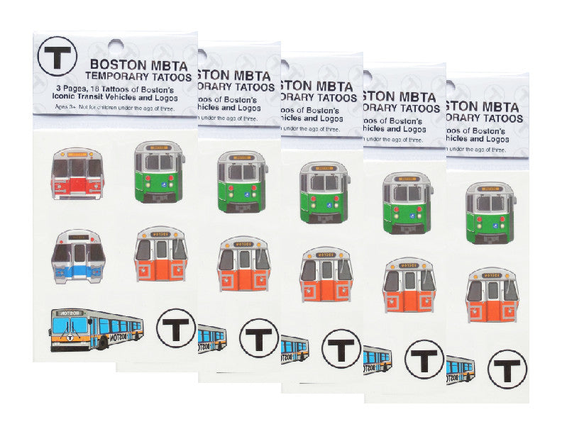 Boston MBTA Temporary Tattoo Party Pack