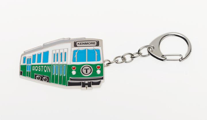 Boston MBTA Green Line subway trolley metal keytag / keychain souvenir