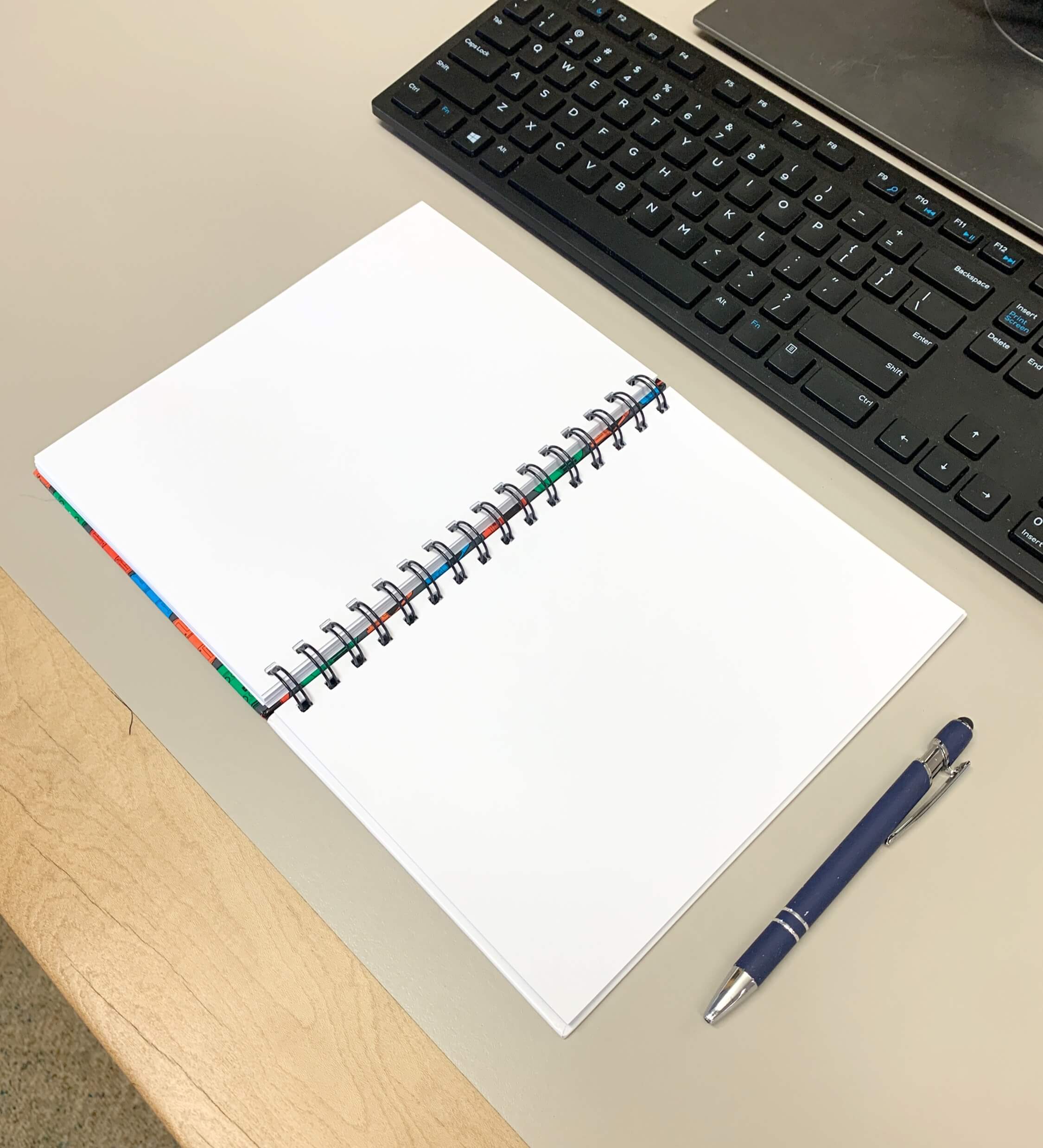 Pink Boston MBTA train pattern souvenir notebook with white paper