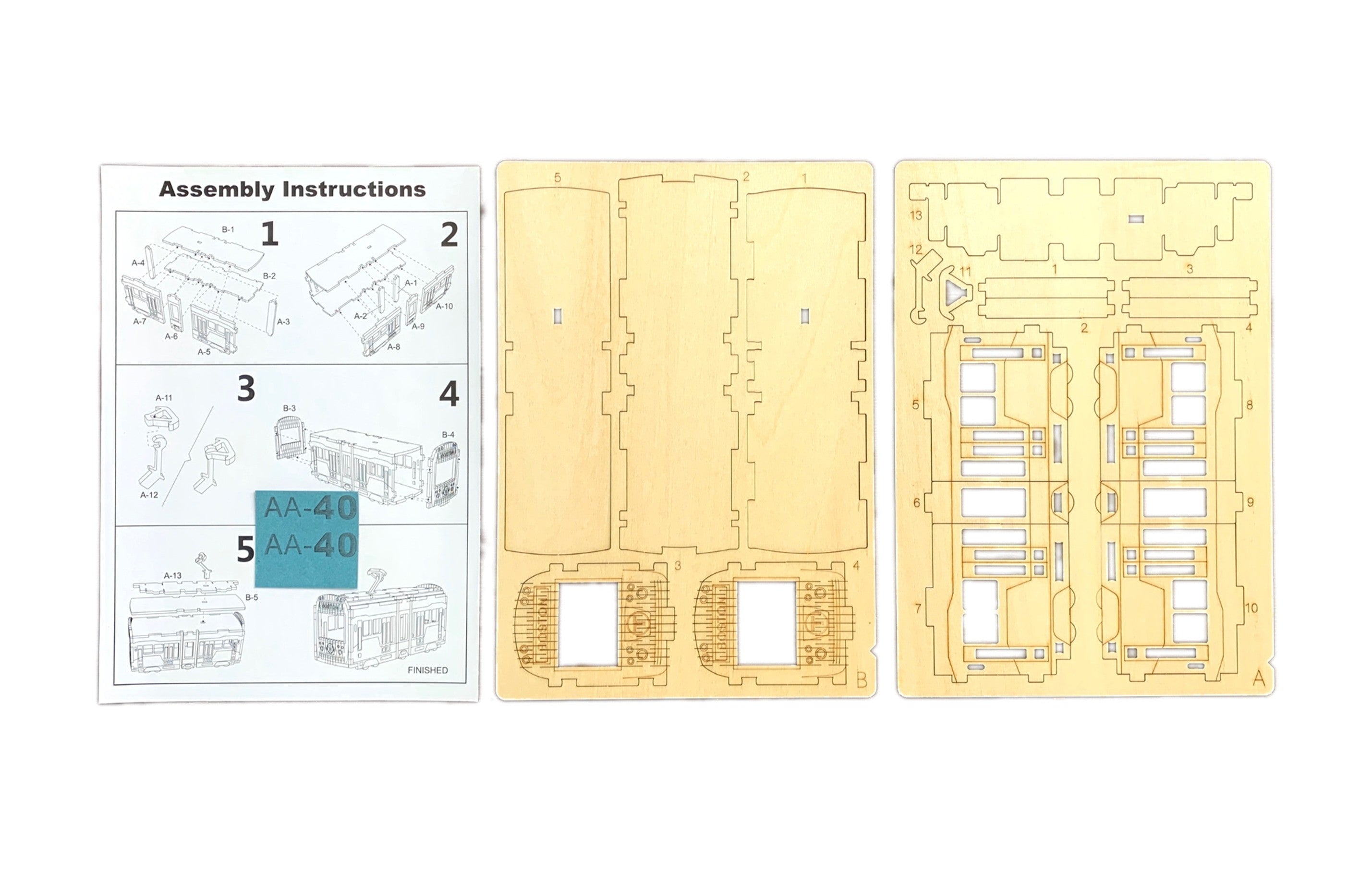 MBTA 3D Wood Puzzle package contents