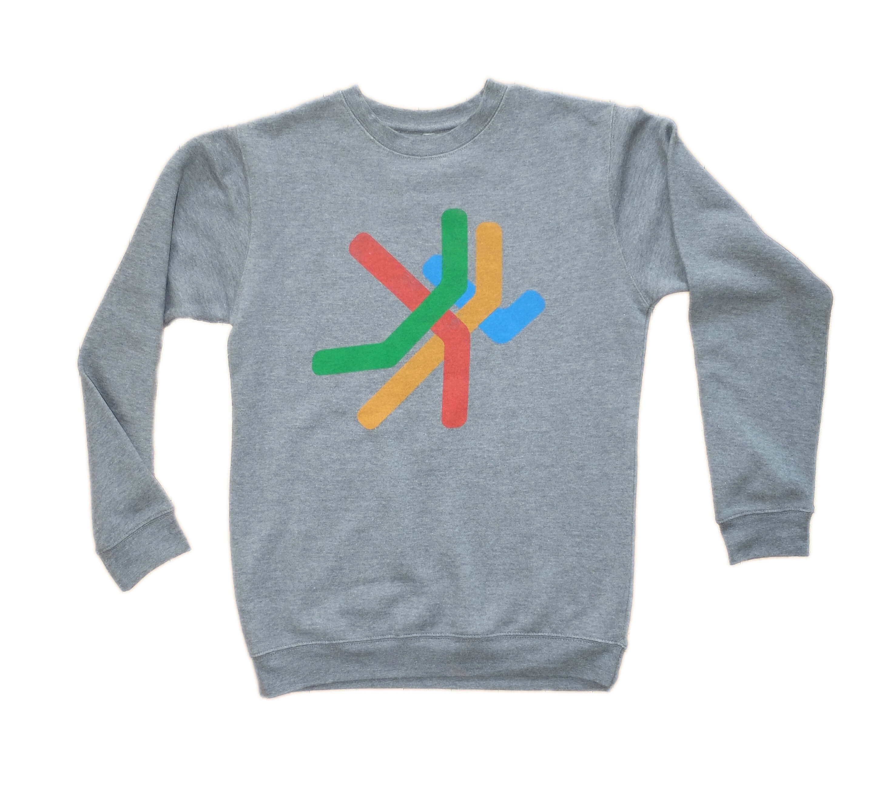 Adult Boston Abstract MBTA Map Sweatshirt - Heather Granite