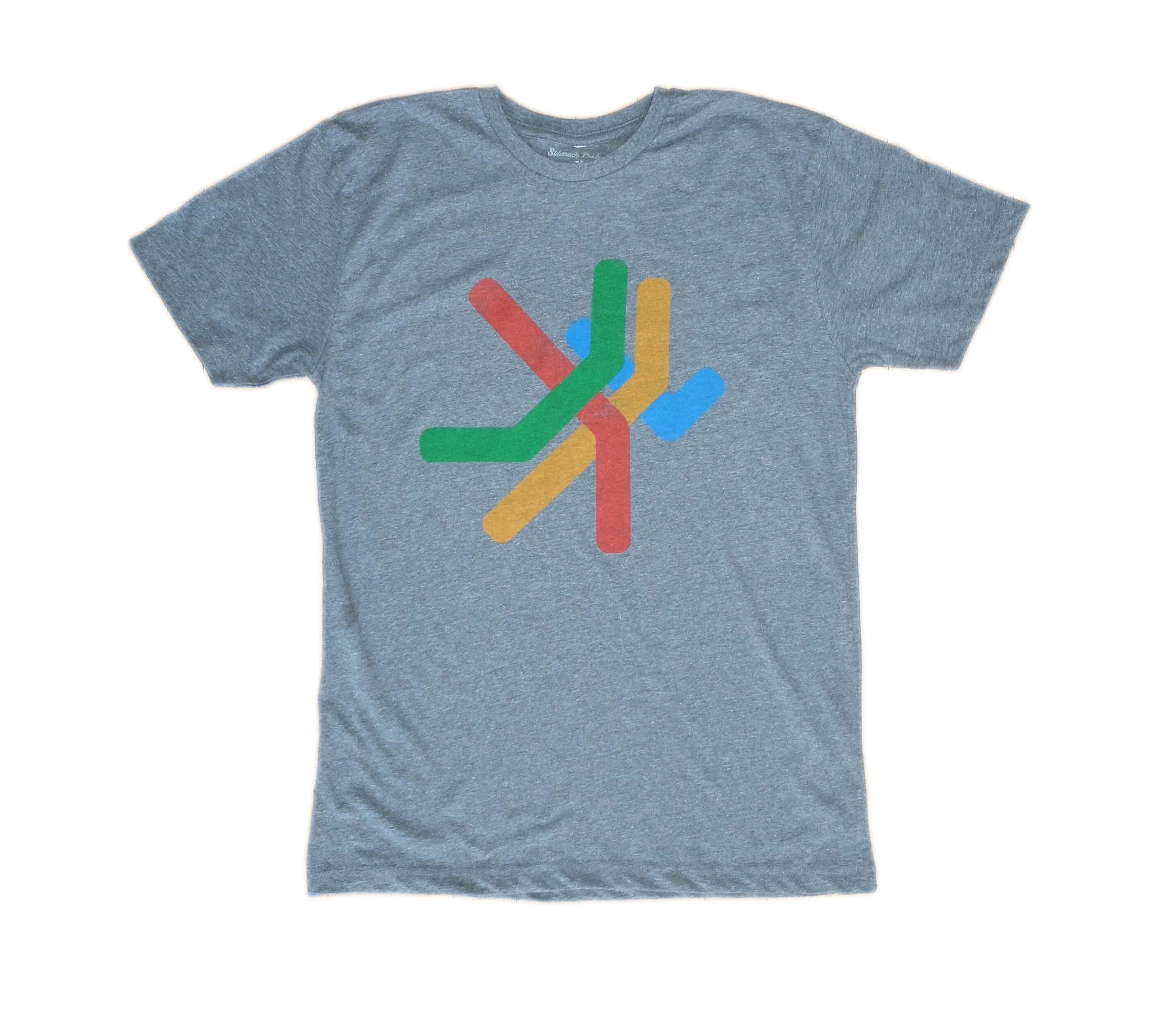 Adult Boston Abstract MBTA T Map T-Shirt - Heather Granite