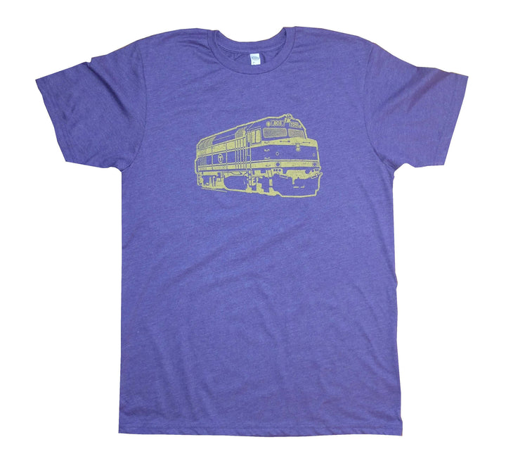 Adult Boston Commuter Rail Train Tee - Heather Purple