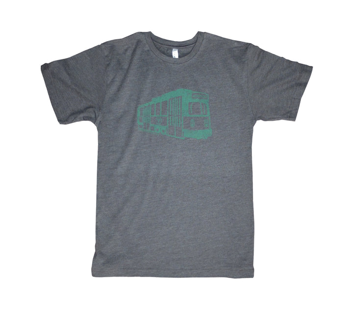 Adult Boston MBTA Green Line subway trolley t-shirt - heather charcoal