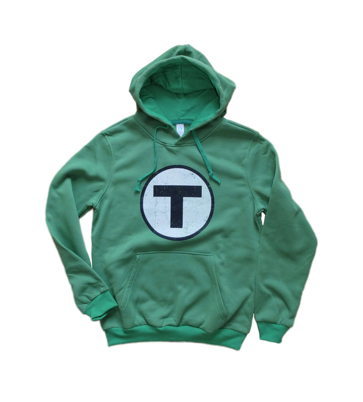 Adult Boston MBTA T Logo Green Hoodie