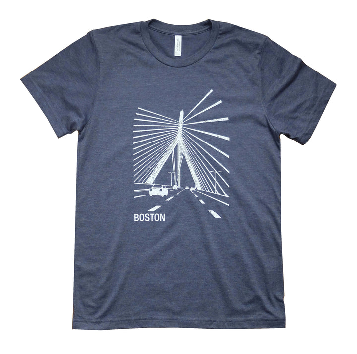 Adult Boston Zakim Bridge Graphic T-Shirt - Heather Navy