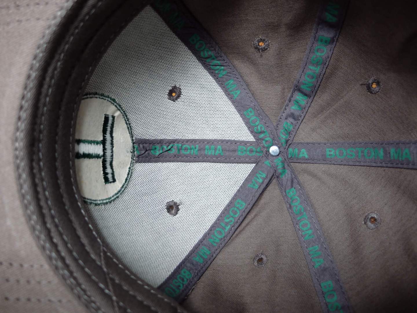 Grey MBTA T Logo Hat Custom Inner Taping