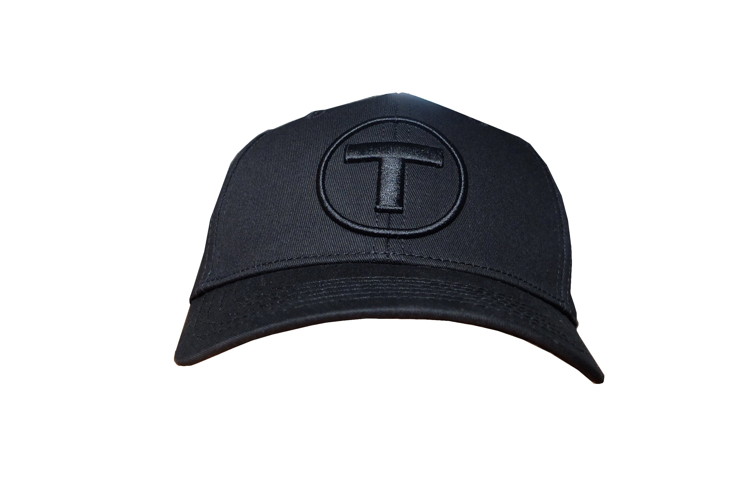 Adult size black mbta puff embroidered logo baseball hat
