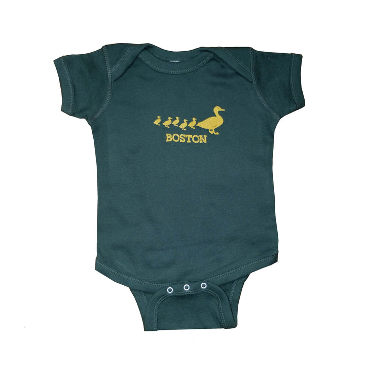 Make Way for Ducklings Boston onesie - forest green