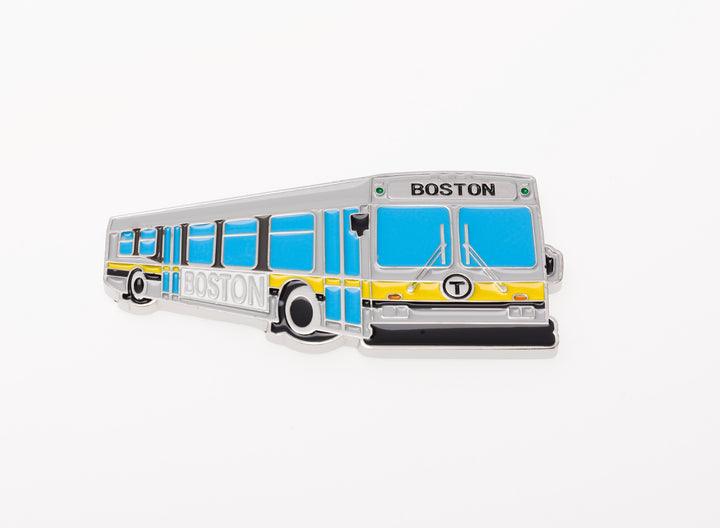 Boston MBTA Yellow Bus Metal Souvenir Refrigerator Magnet