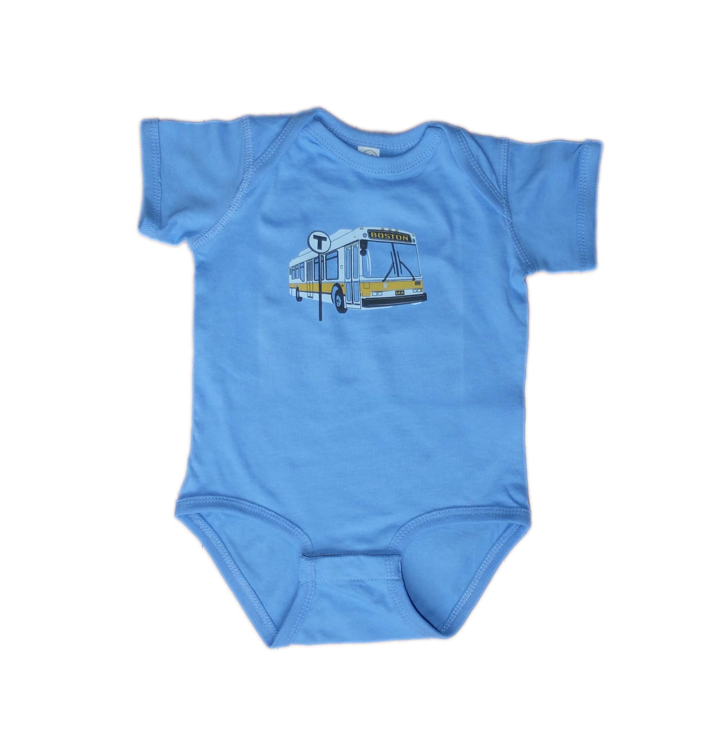 Boston MBTA Bus Onesie - Carolina Blue