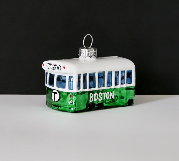 MBTA Green Line Glass Tree Ornament
