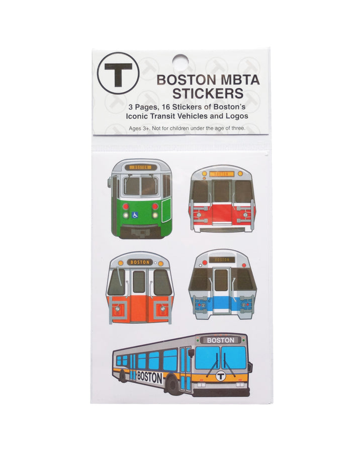 Boston MBTA Train and Logo Stickers 3-Page Pack