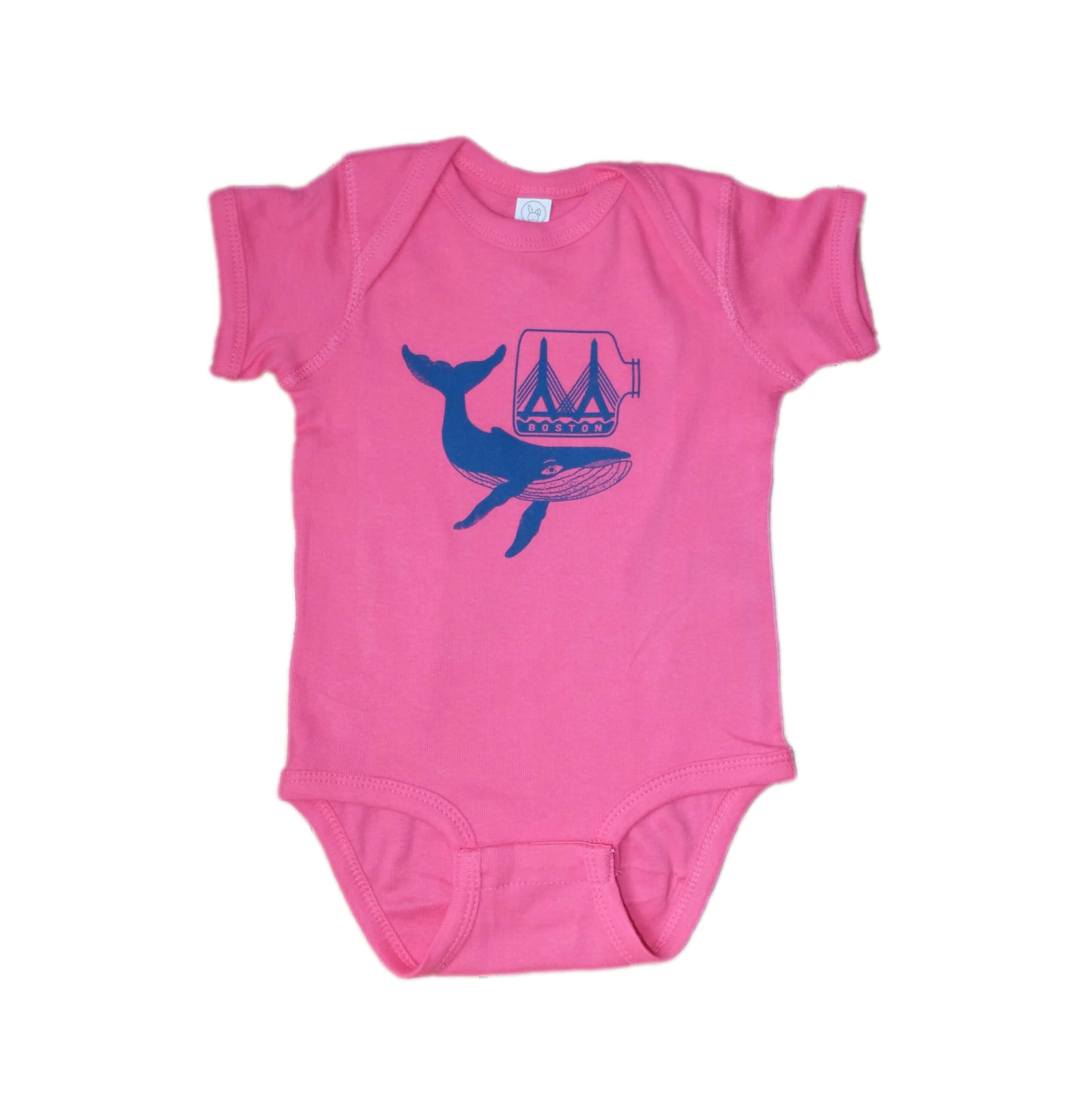 Boston Whale Zakim Bridge Onesie - Hot Pink