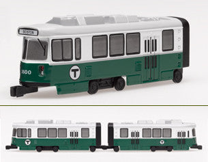 Pair of Boston MBTA Green Line Die Cast Trolley Toys