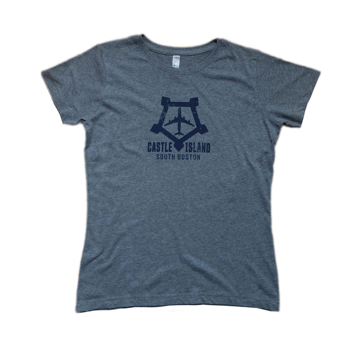 Women's Grey South Boston Castle Island T-shirt