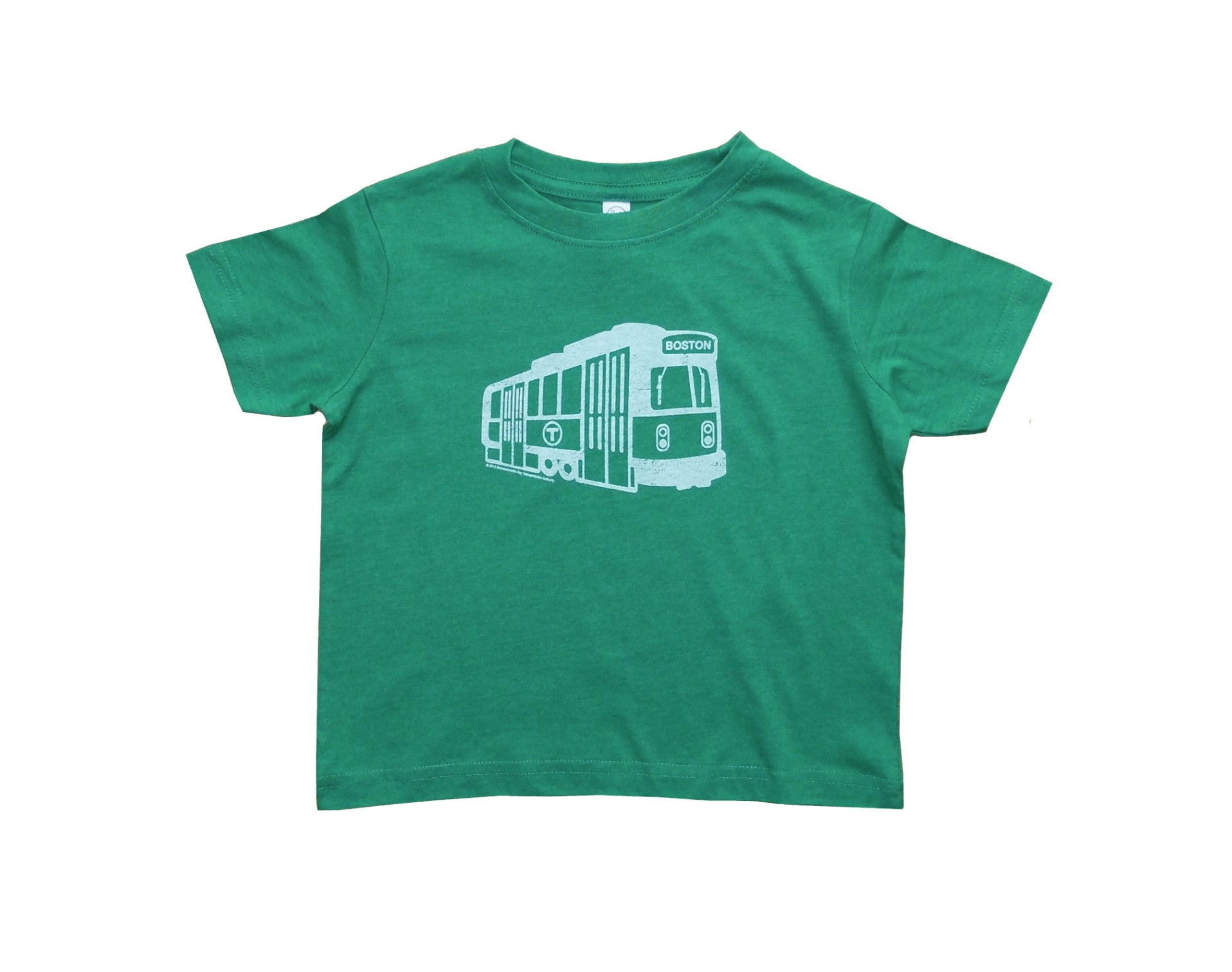 Toddler Boston MBTA Green Line subway trolley - vintage green