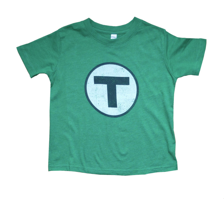 Toddler Boston MBTA T Logo Vintage Green T-shirt