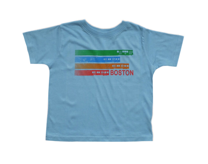 Toddler Boston MBTA Train Lines Tee - Light Blue