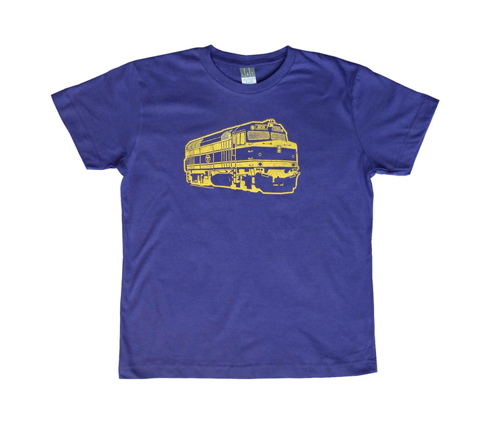 Youth Boston Commuter Rail Locomotive Train T-shirt - purple