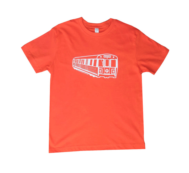 Youth Boston MBTA Subway Train T-shirt - orange